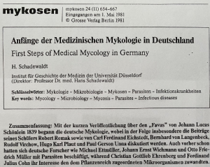 Zum Nachlesen in : mykosen 24; 1981: 645-667